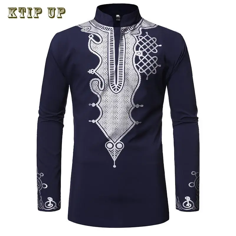 Męski stojący kołnierz złocony z długim rękawem w stylu Vintage, islamski arabski, muzułmański Kaftan, bliskowschodnie bluzki, męska odzież, moda