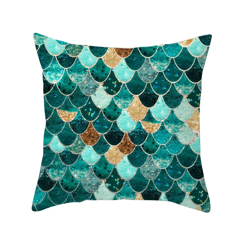 Green Collection Geometric throw pillow cover with short plush print for living room sofa decoration cushion cover pillow covers