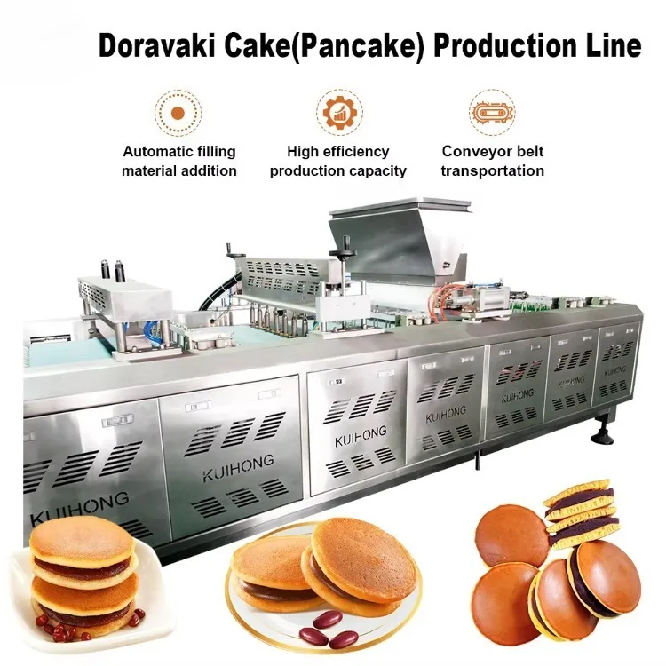 High Efficiency Automatic Dorayaki Line New Japanese Pancake Maker for Bakeries Biscuit Making Machine for Flour Water Fruit