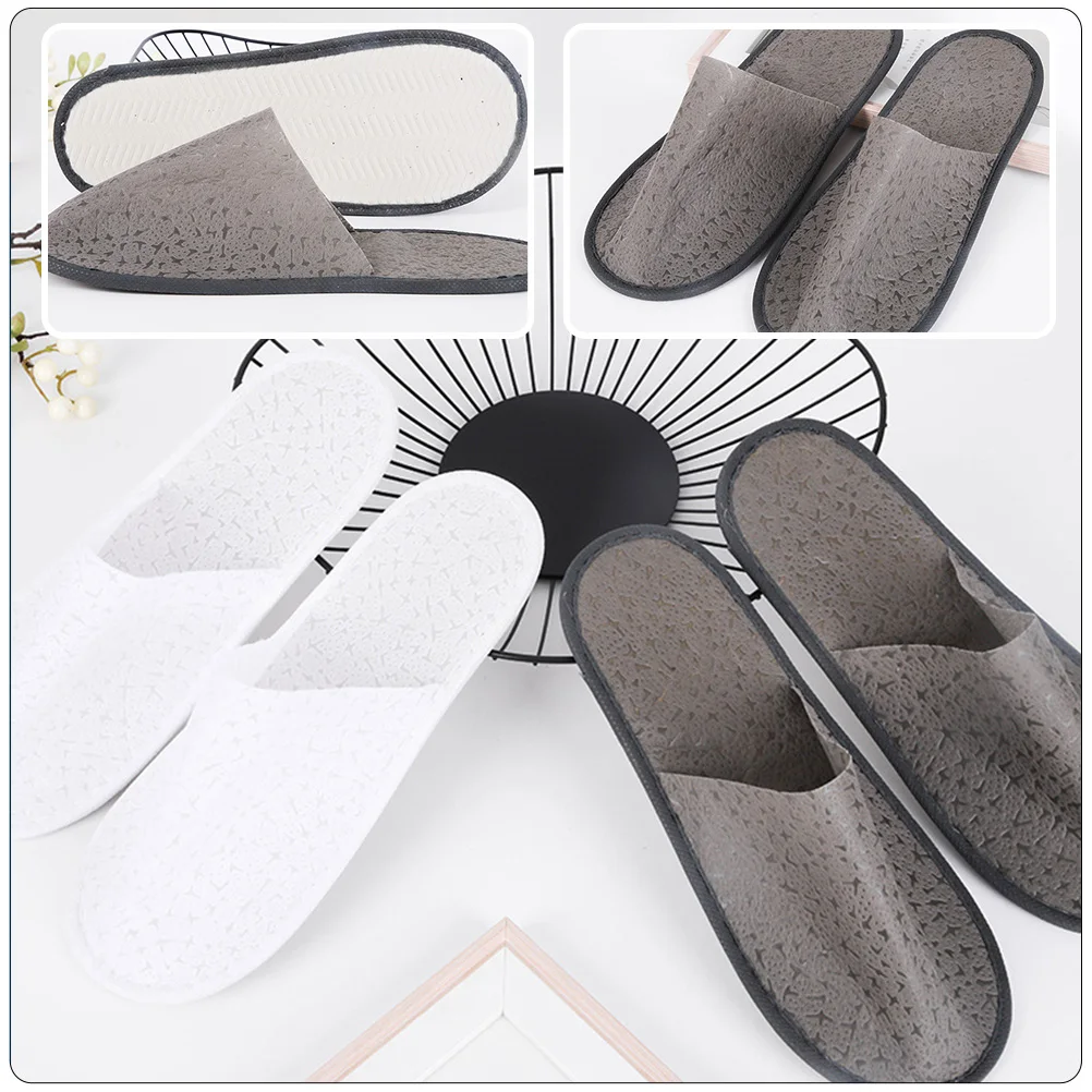 

10 Pairs Anti-slip Slippers Guest Disposable Hotel Non-woven Fabric Sauna Women's