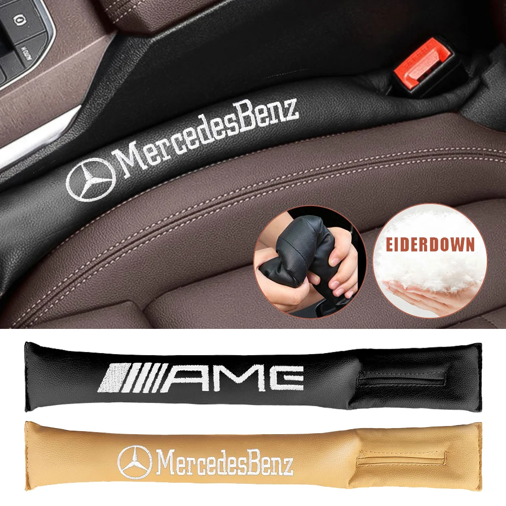 2PCS Car Seat Gap Filler PU Leather Soft Side Seam Plug Leak-proof Filling Strip For Mercedes Benz AMG A/B/C/E/S Class W204 W205