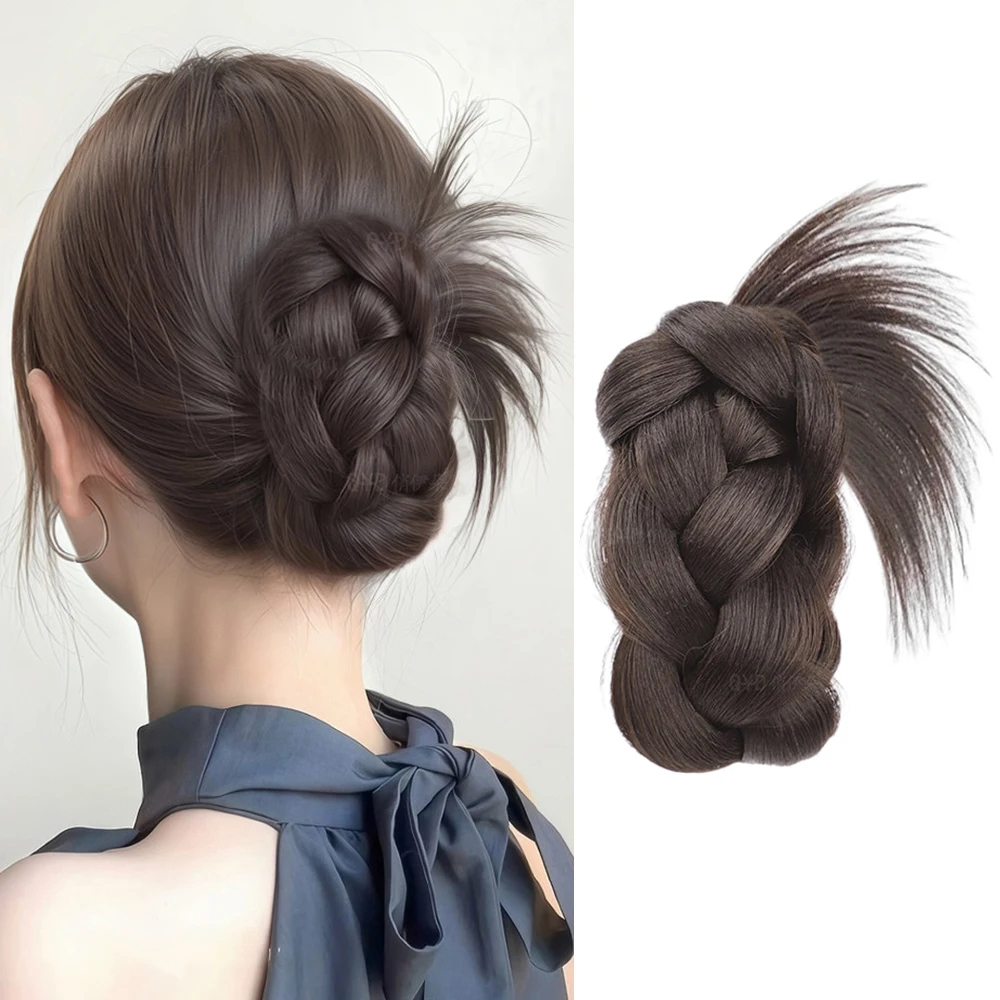 Synthetic Hair Bun Women Hairpiece Natural False Updo Hair Black Brown Claw Clip Wig Bun Hair Extension Hair Accessories for Use