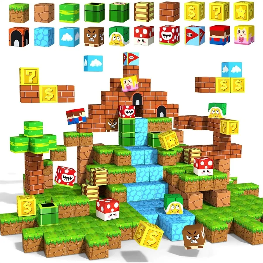 

Magnetic Blocks1.21 48PCS Large Magnetic Building Blocks for Toddlers 3 4 5 6 7 8 Year Old Creative Magnet Cubes for Ages 35 48