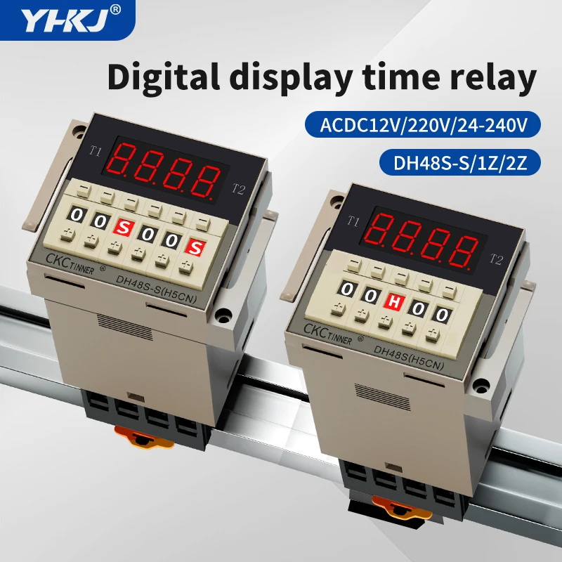 

Digital LED Programmable Delay Timer DH48S-S DH48S-1Z DH48S-2Z ACDC12V AC220V ACDC24-240V 0.1S-99H 0.01S-99H99M With Socket Base
