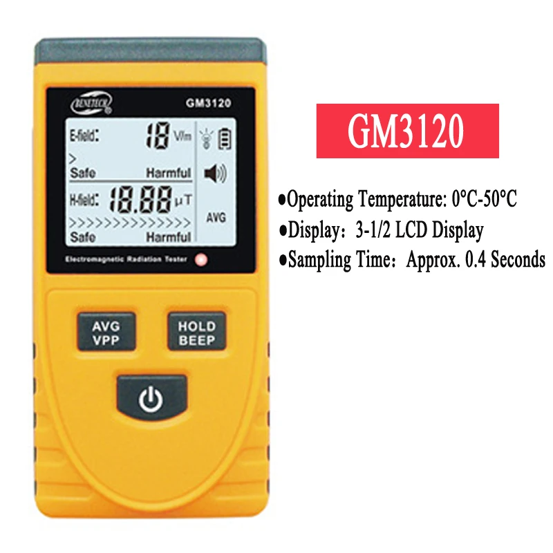 BENETECH GM3120 Digital Electromagnetic Radiation Detector Dosimeter Monitor Gauge Measuring Tool for Computer Mobile Phone LCD