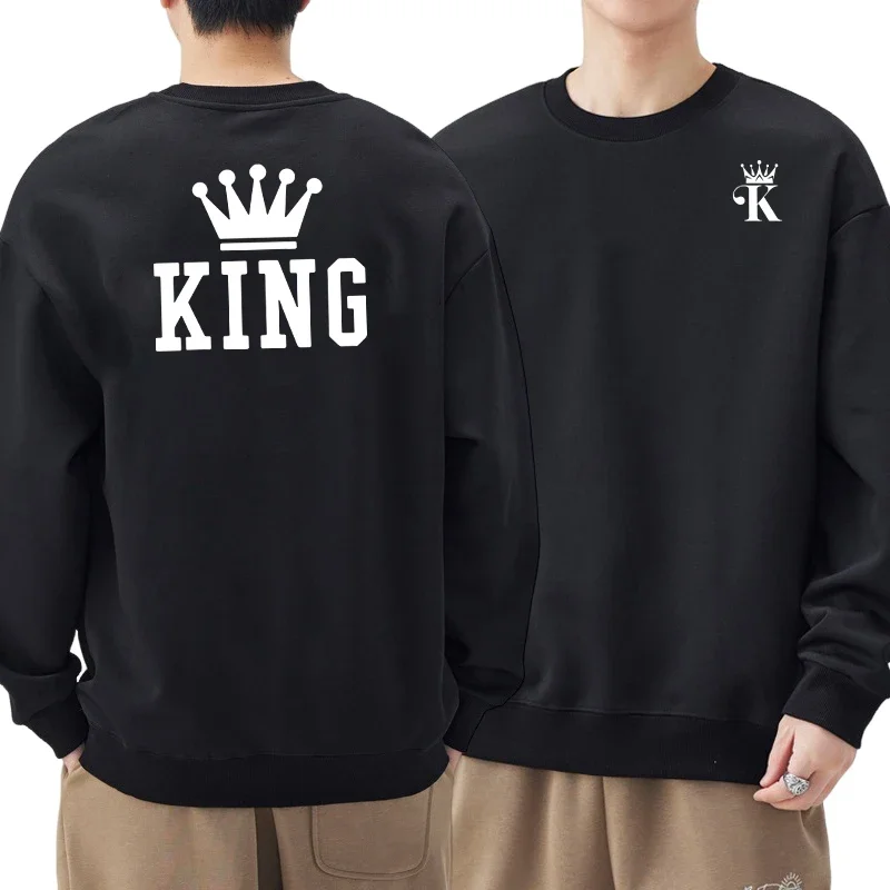 

Мужские толстовки с принтом King, хит продаж, топы с круглым вырезом, мужская универсальная спортивная одежда, повседневный пуловер, толстовки для бега 2025 Y2k