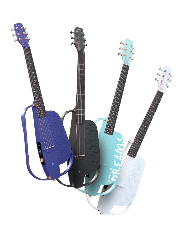 Altavoz de música folclórica masculino y femenino silencioso de guitarra inteligente de fibra de carbono