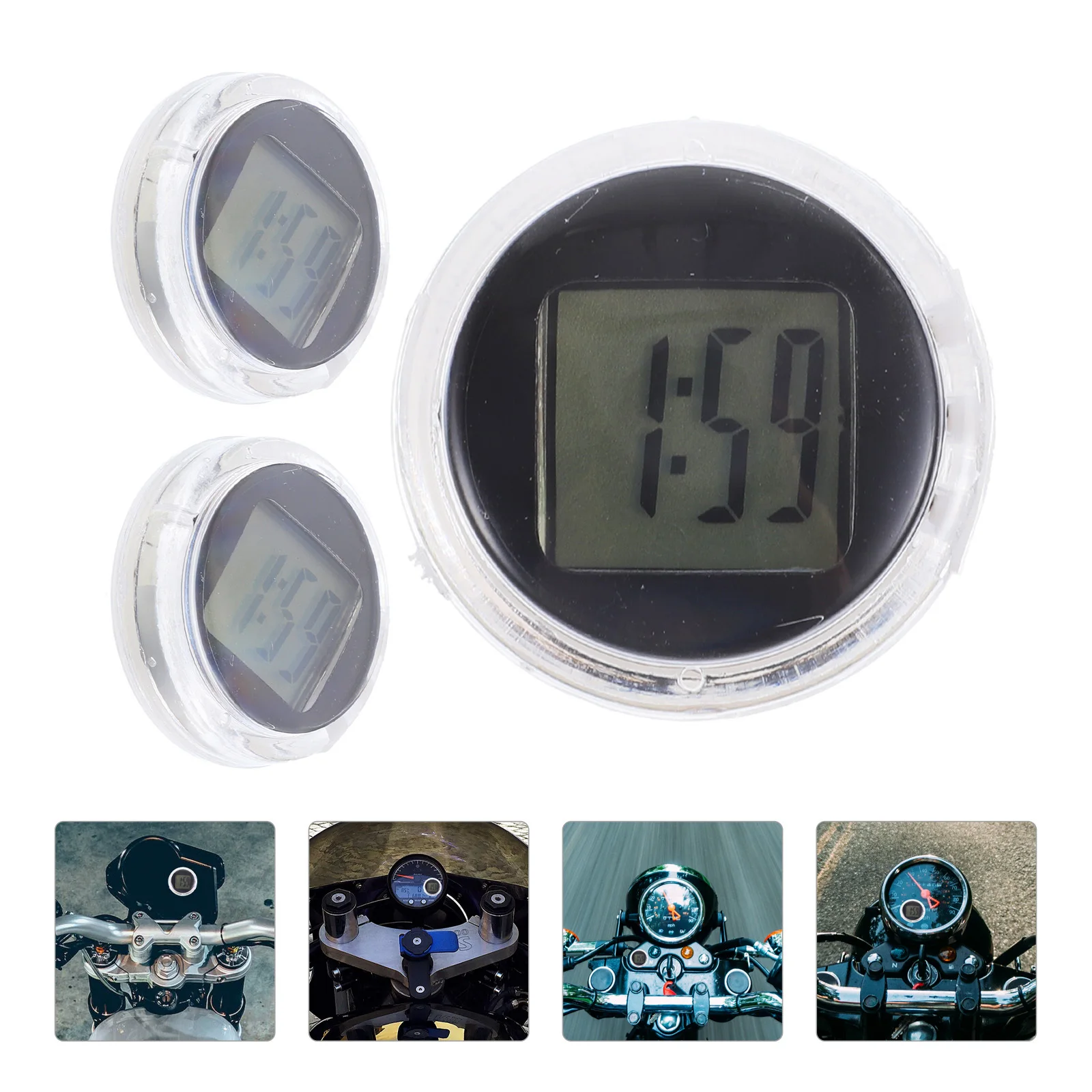 

3Pcs Mini Motorcycle Clock Waterproof ABS Stick on Auto Digital Clock for Car Bicycle Motorbike Mini Digital Clocks