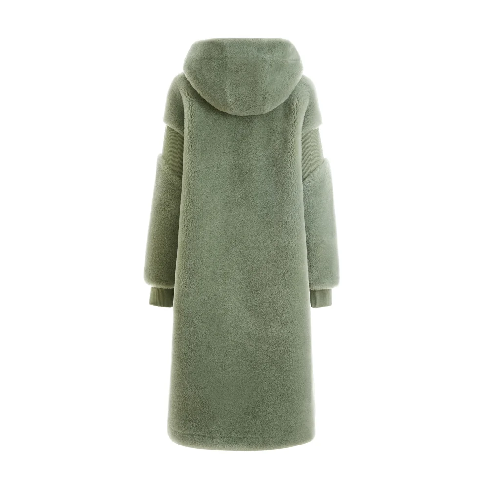 Cappotto lungo americano in lana di agnello con cappuccio nuovo cappotto pesante allentato di alta classe da donna in autunno e inverno 2022