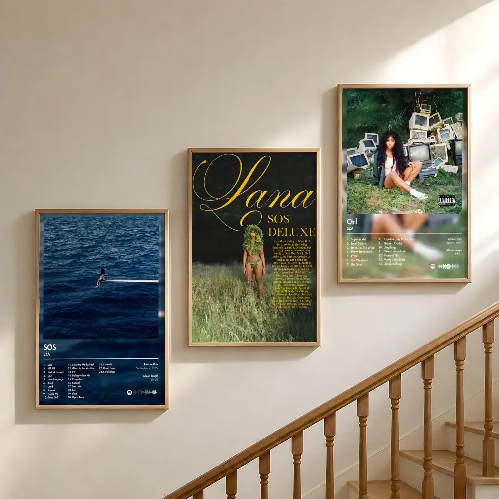 Singer S-SZA SOS Saturn Poster Waterproof HD Modern Peel And Stick Wall Decor Bedroom Living Room Dorm Office