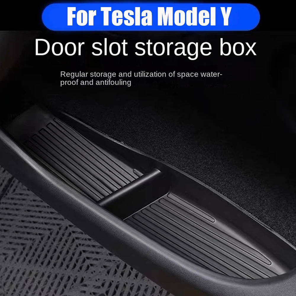 

4pcs Car Door Side Storage Box for Tesla Model 3 Y Door Handle Armrest Umbrella Tray Organizer Front Rear Door Interior