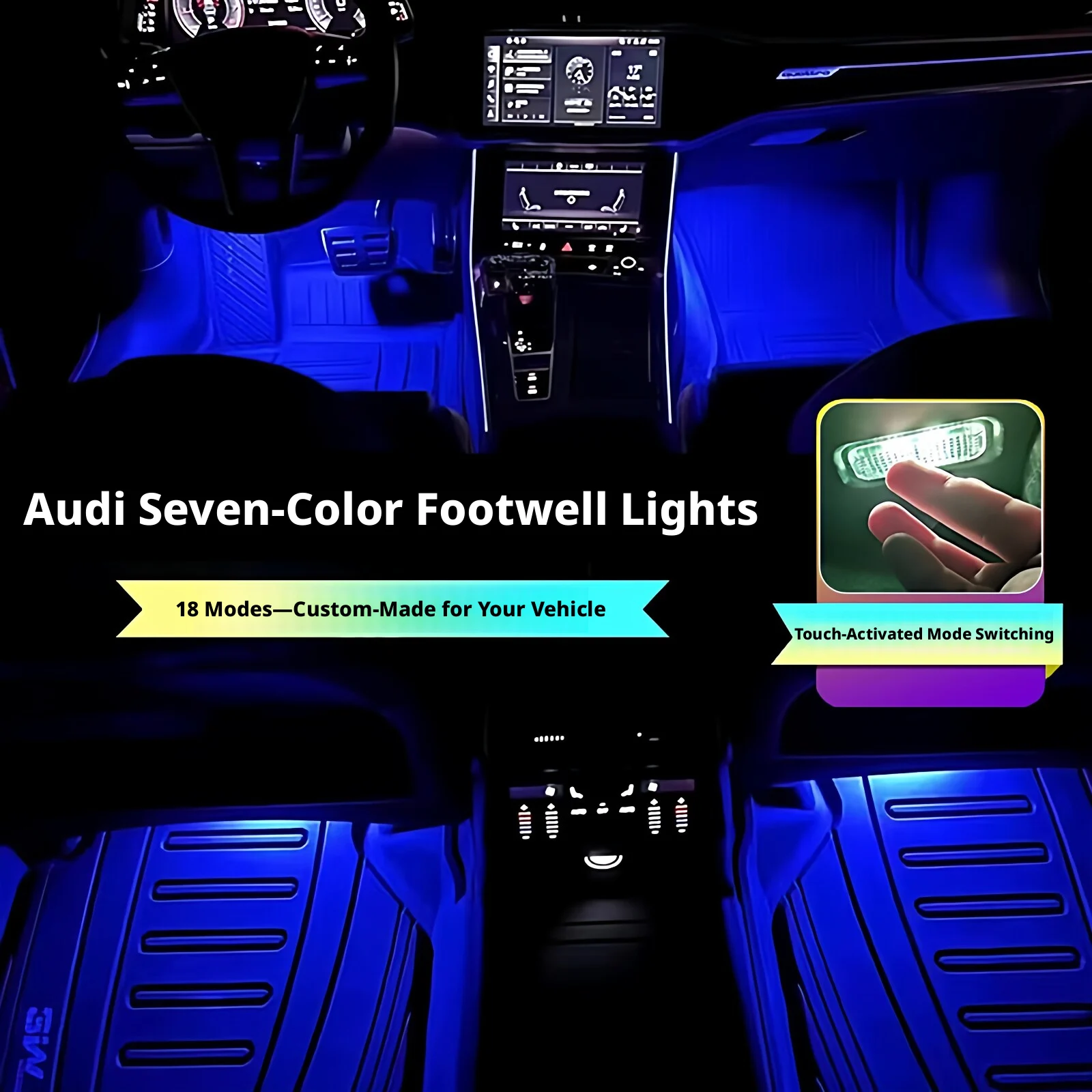 

Suitable for Audi LED car footwell bulb interior atmosphere light Q3 8U F3 A3 Q5 8R Q7 Q8 A1 8X A4 B8 B9 A5 A6 C6 A7 A8