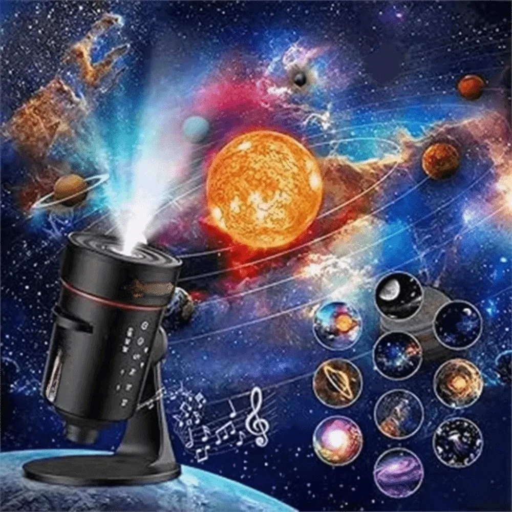 Galaxy Projector Galaxy Projector 360° Rotate Ambiance Lamp Star Projector Timer Function 6-button Control Table Lamp Bed