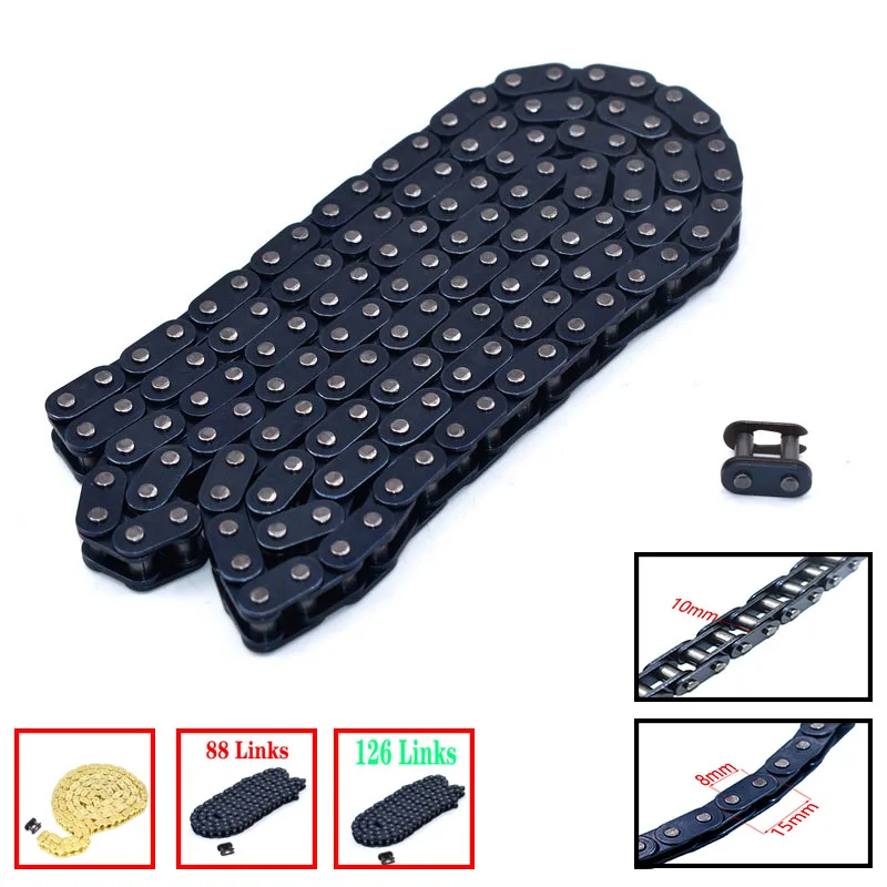 T8F 82 88 116 126 136 166  Chain With Spare Master Link For Mini Dirt BIKE Quad ATV 47cc 49cc Minimoto Pocket Bikes Accessories