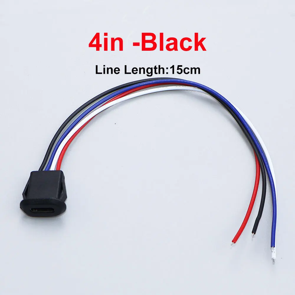 JCD 2-Pin 4-Pin USB Typ C Anschluss Buchse Weiblich Mit Kartenschnalle 3A Hochstrom-Ladeanschluss USB-C Ladegerät Stecker Buchse