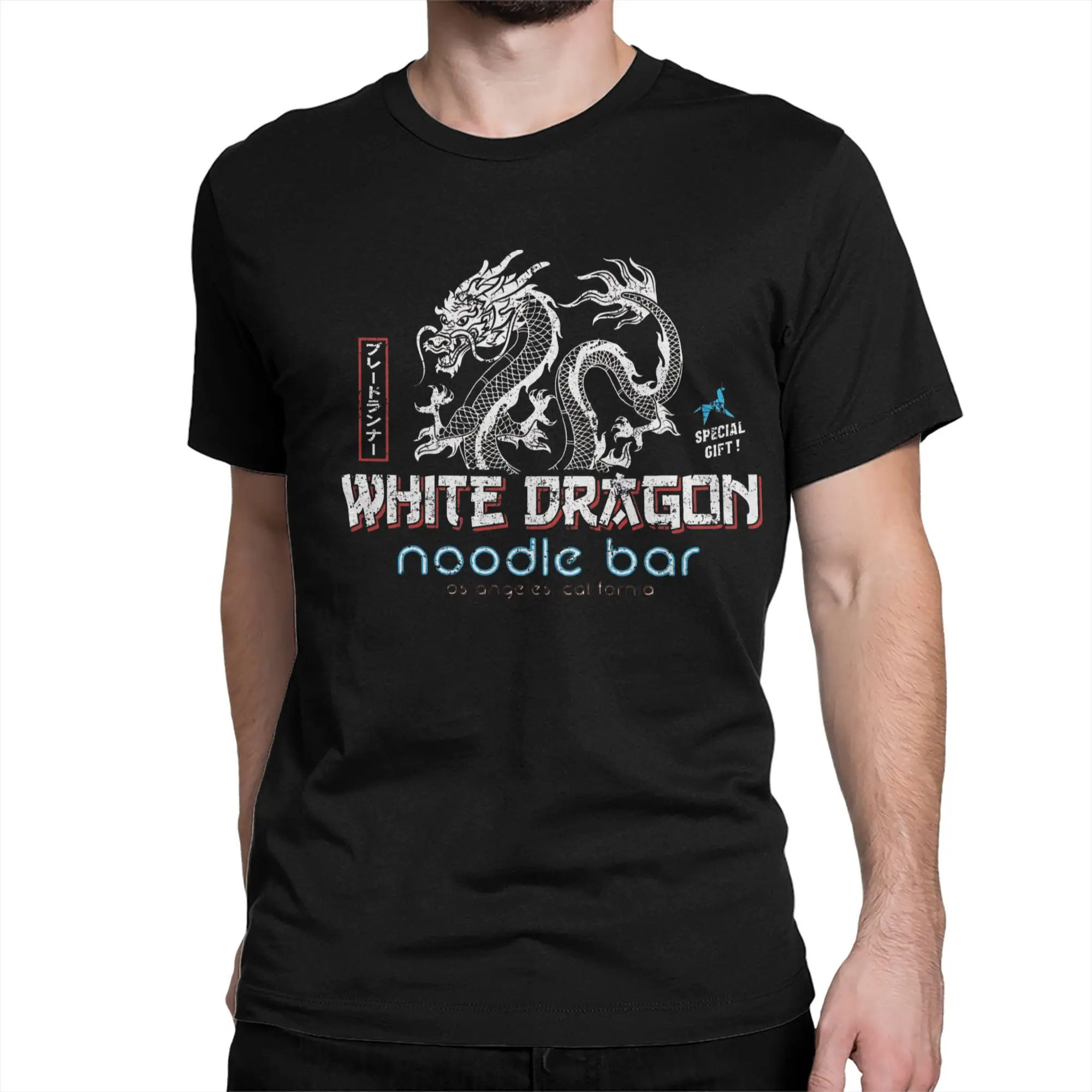 Men Women T-Shirt Blade Runner White Dragon noodle bar Vintage Cotton Tees Short Sleeve  T Shirts Round Neck Tops New Arrival