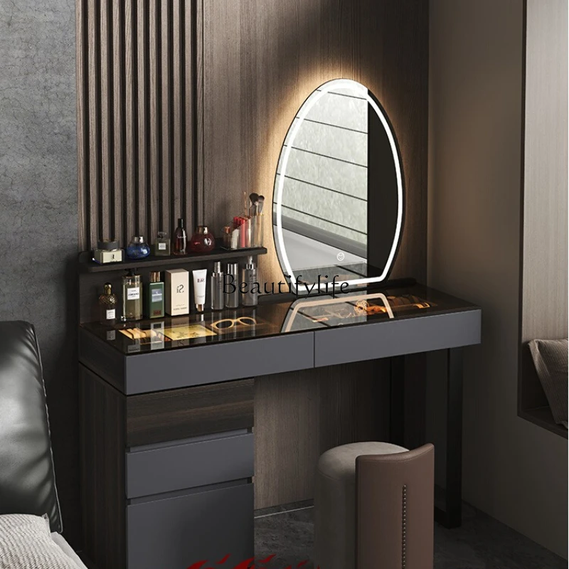 

Italian light luxury dresser storage cabinet modern simple solid wood makeup table 2025 new