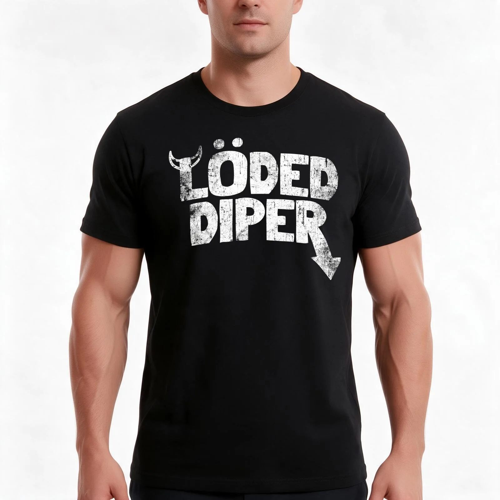 Loded Diper T-Shirt Summer Casual Cotton Tee Oversized Streetwear Tops Vintage Graphic Print Loose Fit Short Sleeve