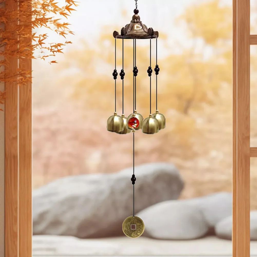 Yard Copper Bells Garden Wind Chimes Great Present Selection High-strenth Metal Long-lasting Material Pavilion Design