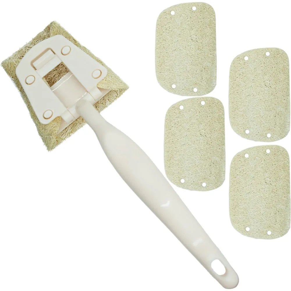

Натуральная губка Loofah с ручкой, сменные эко-губки из 5 предметов для чистки, скребок без царапин для мытья посуды, посуда п