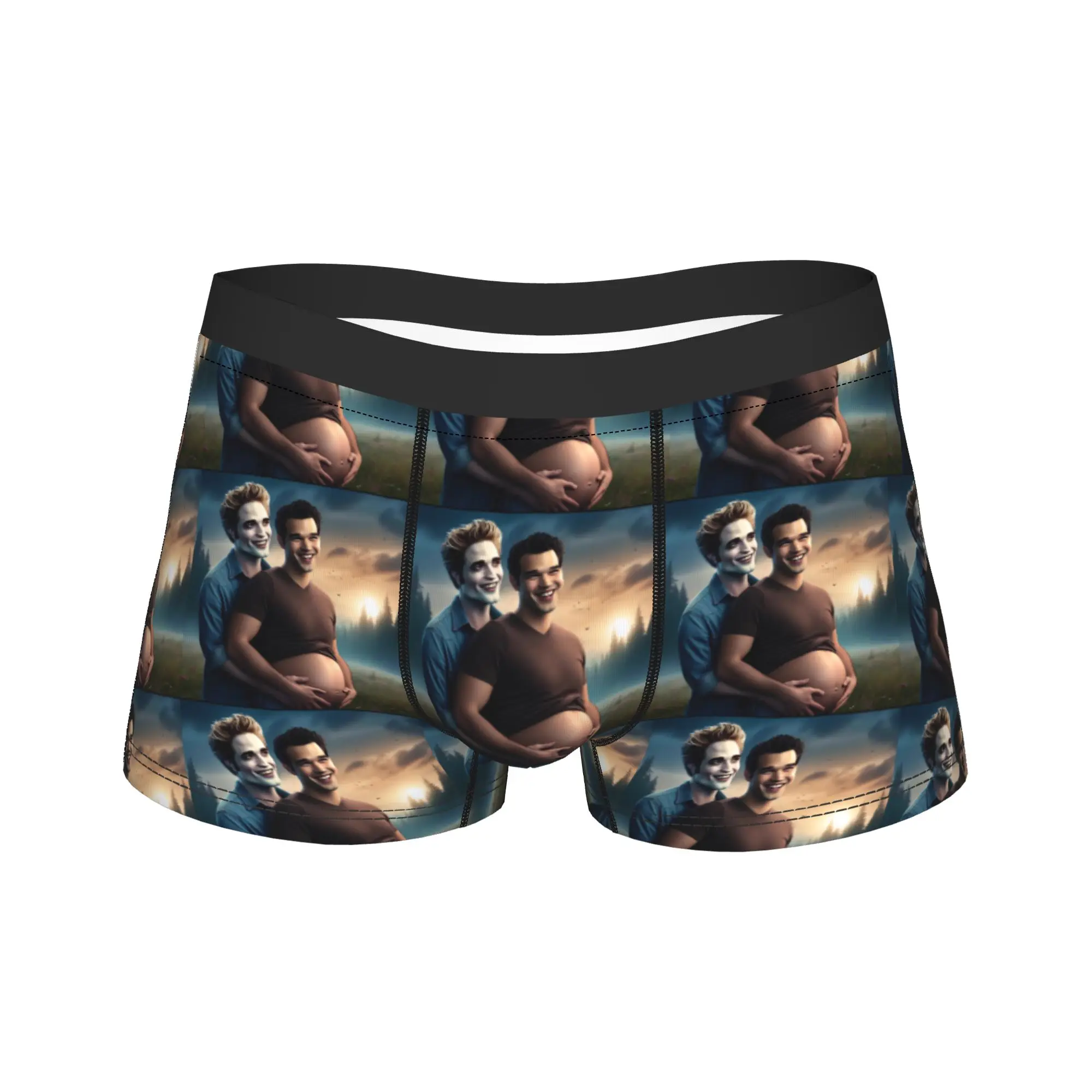 Men's The Twilight Saga Movie Boxer Briefs Shorts Panties Breathable Underwear Funny Jacob Edward Vampire Male S-XXL Underpants