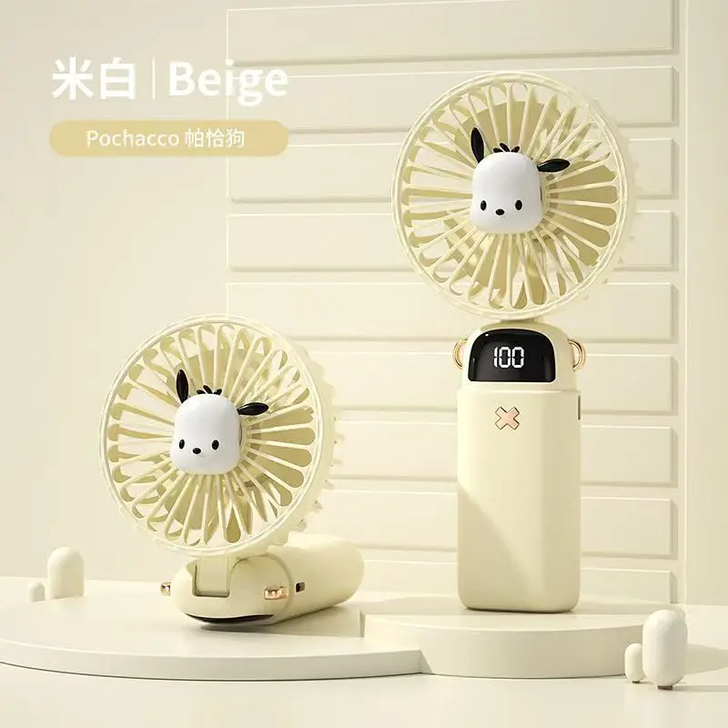 Kuromi Girl Cartoon Handheld Small Fan Pochacco Children Anime Popular Portable Fan Office Desk Student Kawaii Usb Charging