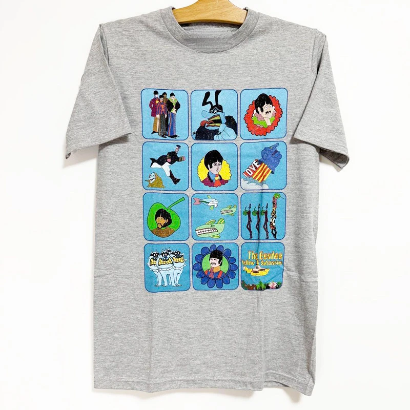 Retro The Beatles Band Yellow Submarin T-Shirt Cotton Graphic Tee Men Women Summer Streetwear