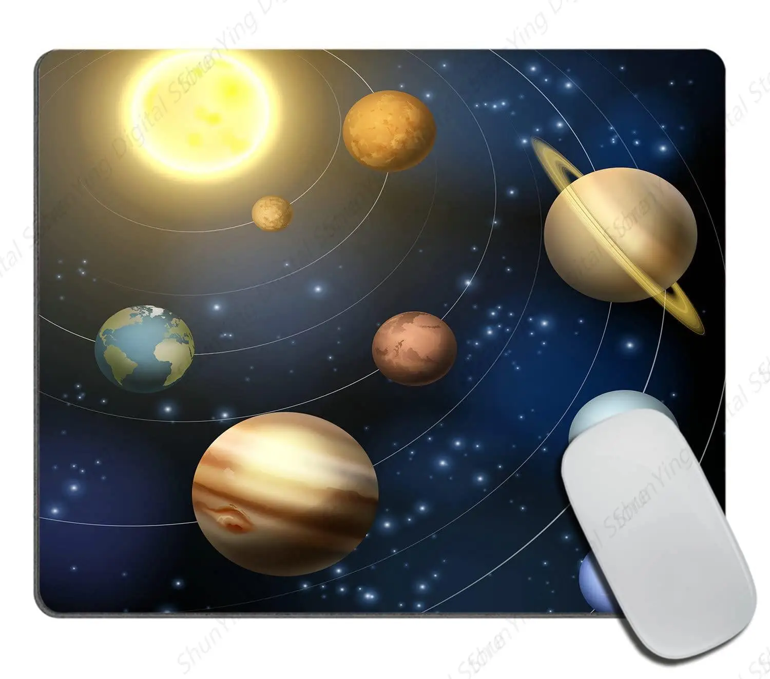 

Planet Solar System Mouse Pad Universe Galaxy Spaceplanet Orbit Non Slip Rubber Base Mouse Pad Suitable For Office Use Mouse pad