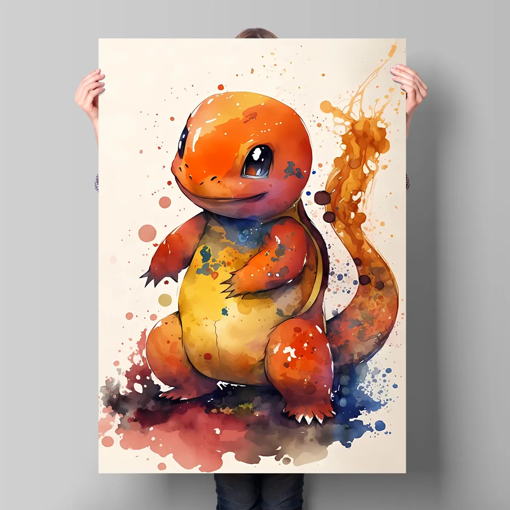 Pokemon IP - Dekoracyjna sztuka inspirowana Pokemonami Pikachu Eevee Śliczny postać Anime - Inspiracja Dekoracja ścienna do sypialni dla domów