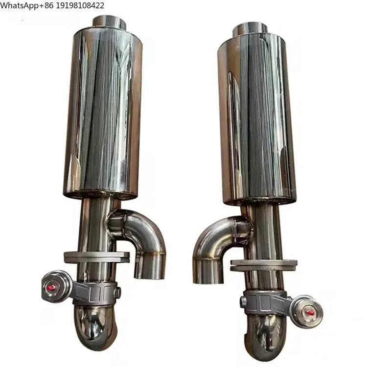 Hot Sales Universal T304 Stainless Steel Muffler With Vacuum Pneumatics Control Valves
