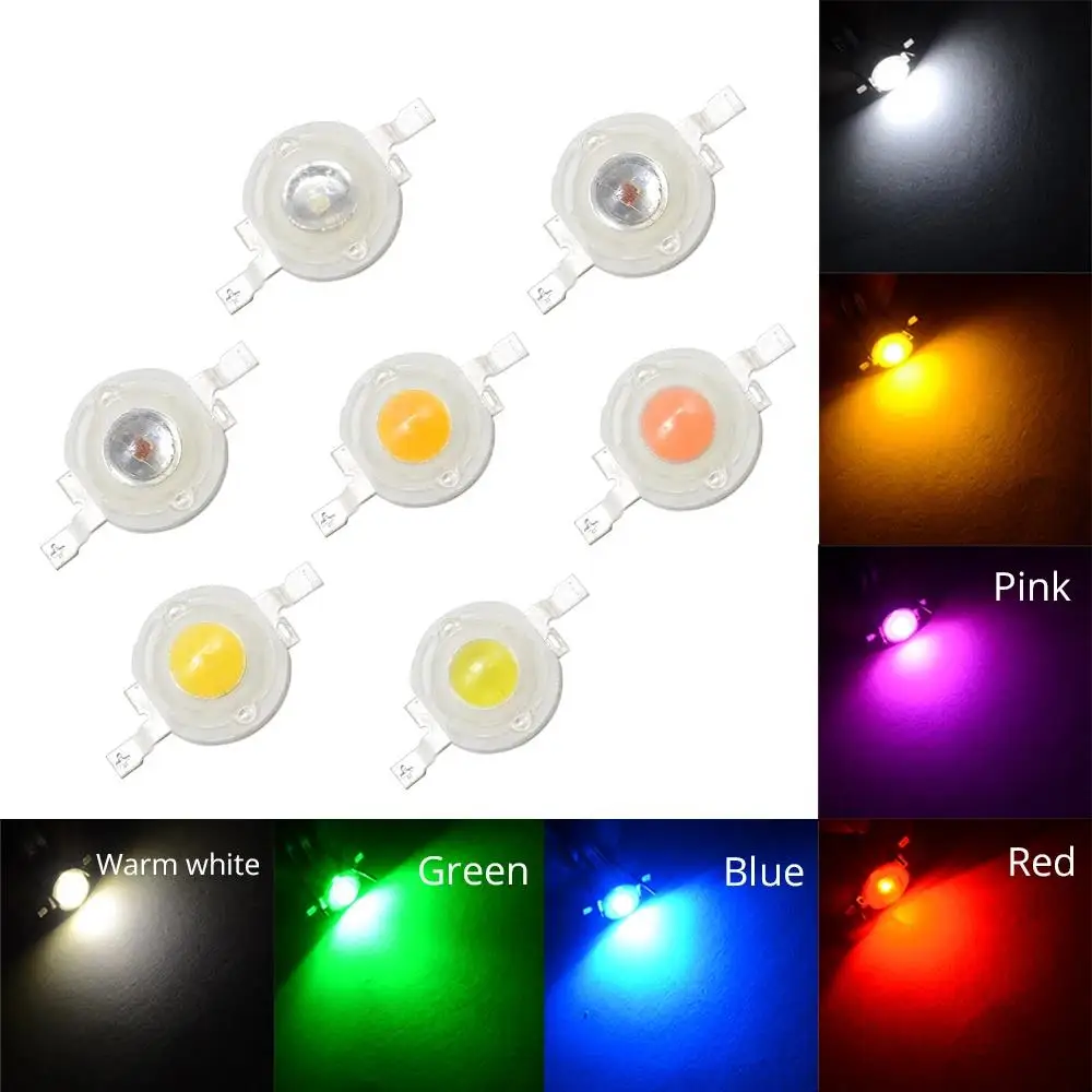 10PCS/LOT SAMIROB led 1W 100-120LM LED Bulb IC SMD Lamp Light Daylight white/warm white Red Green Blue UV High Power 1W LED bead