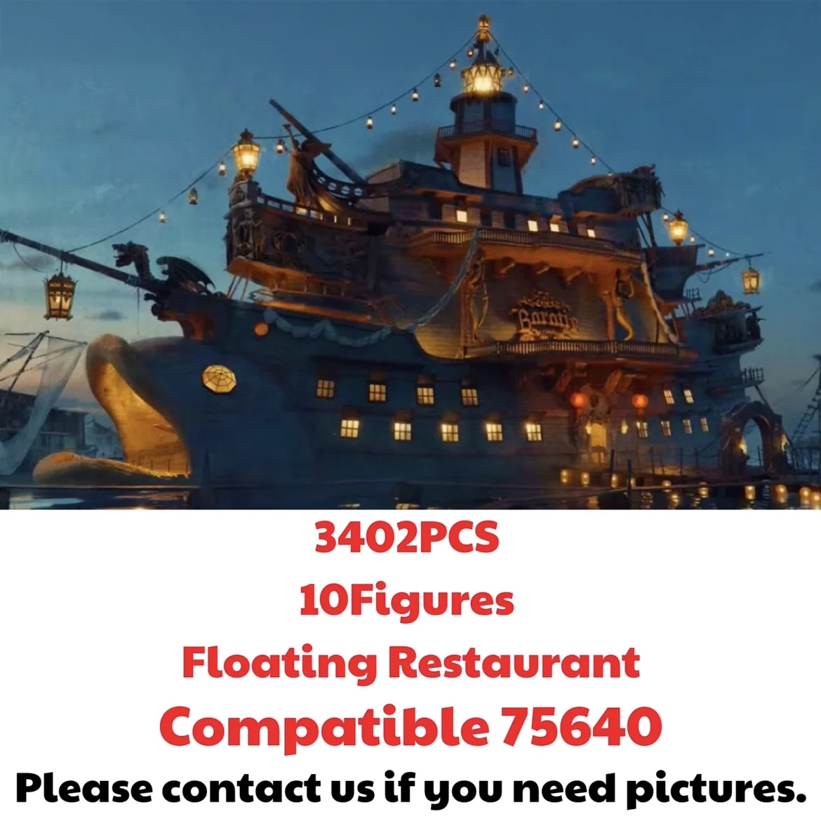 

Креативные строительные блоки для ресторана, пиратский корабль, модель уличного вида, кирпичи, сборка игрушек «сделай сам», подарки на день рождения для детей