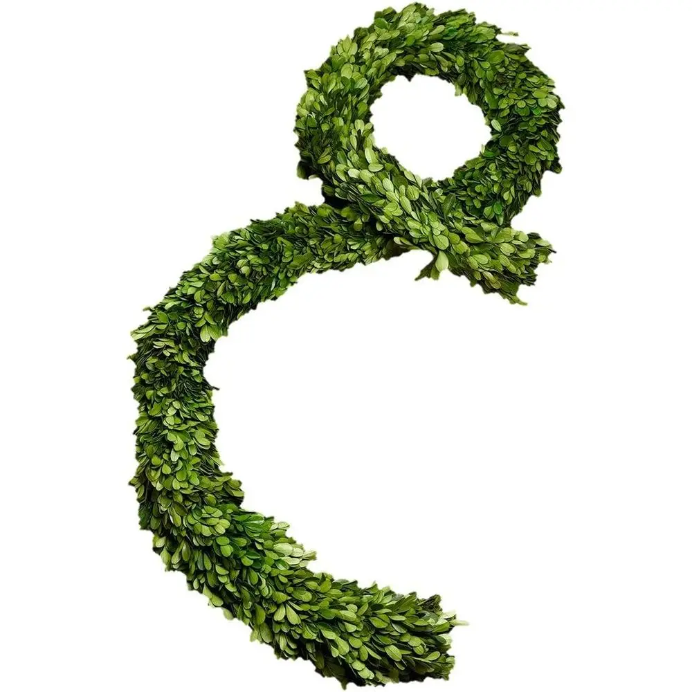 

Гирлянда из консервированного самшита, настоящие зеленые листья и простой уход, используется на Рождество, архаус, замена мантии, кухня, дневной декор,