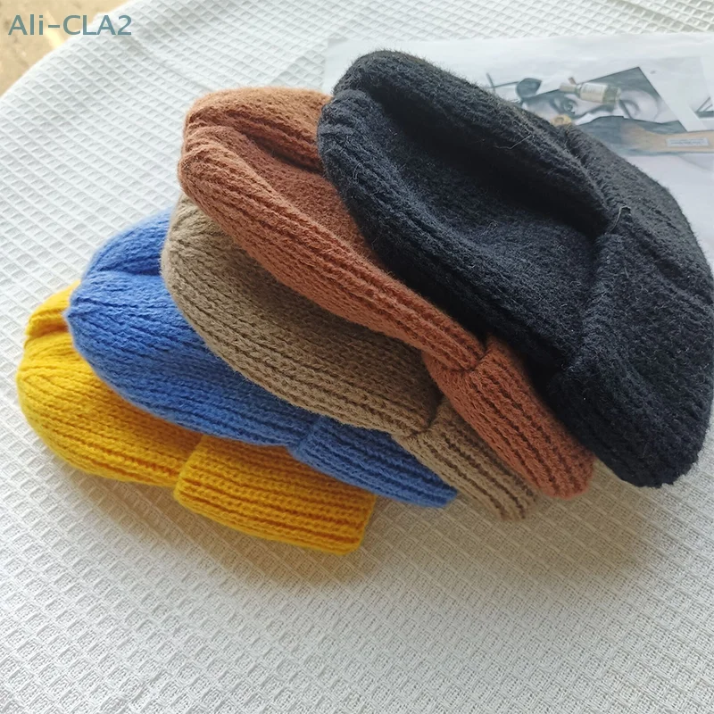 Cute Cartoon Bear Soft Warm Baby Beanies Knitted Hats For Toddler Children Embroidery Fall Winter Cap Girls Boys Crochet Hats image 6