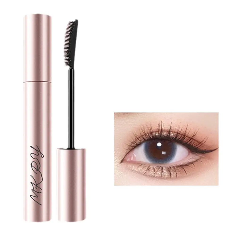 シルクファイバーマットマスカラ超微細ブラシまつげを長くする防水速乾ブラウンブラックカーリングマスカラメイクアップ化粧品