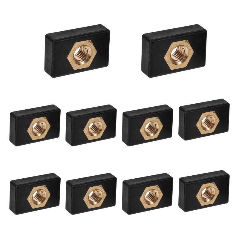 10Pcs M6 Copper Nutsert Insert Nut Hardware, Nylon‑Insulated Fastener Accessories for Kayak Boat Rail Mounting Replacement Parts