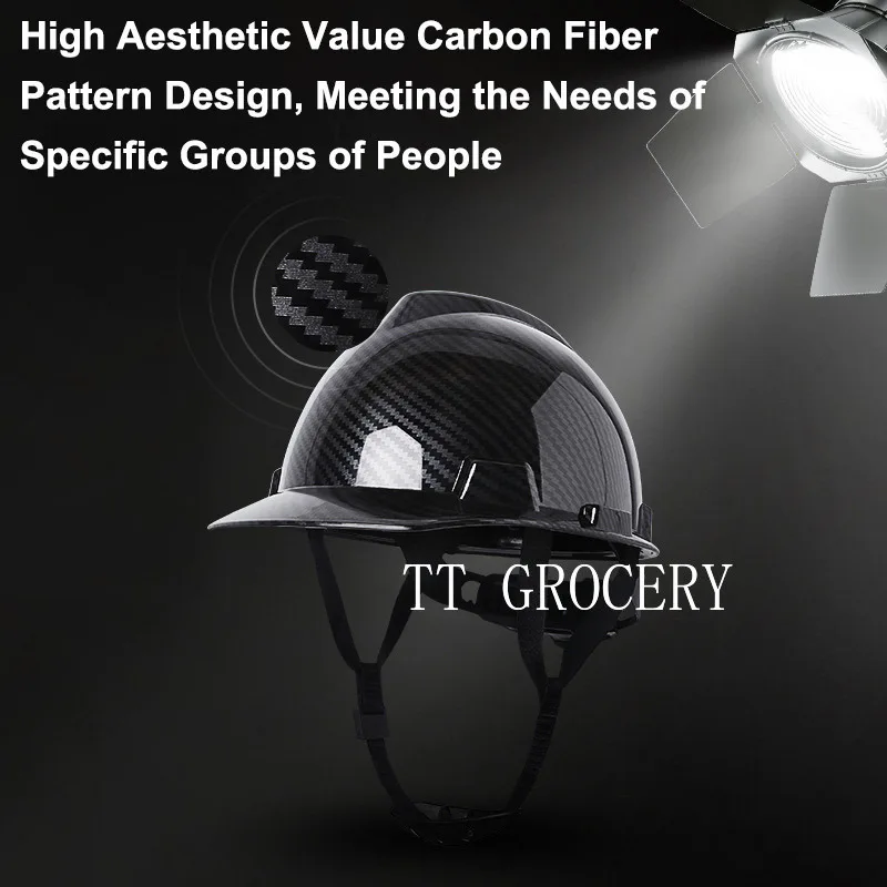 Carbon Fiber Construction Safety Helmet ABS Hard Hat Adjustable Ventilation System Hardhats Industrial Work Head Protection