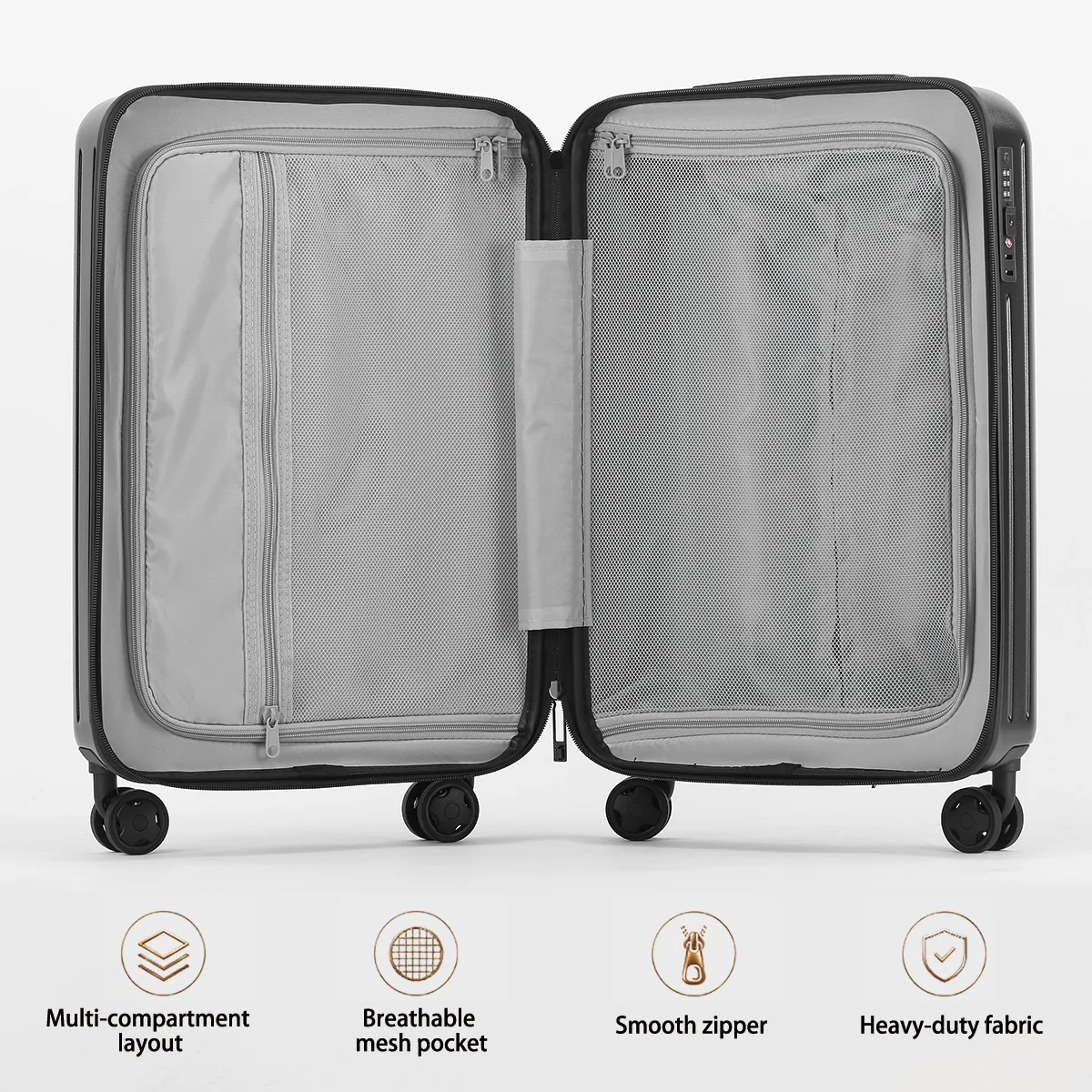20 Inch PC Hard Shell Luggage  - đánh giá và giá Spinner Wheel Rolling Suitcase 20 Inch