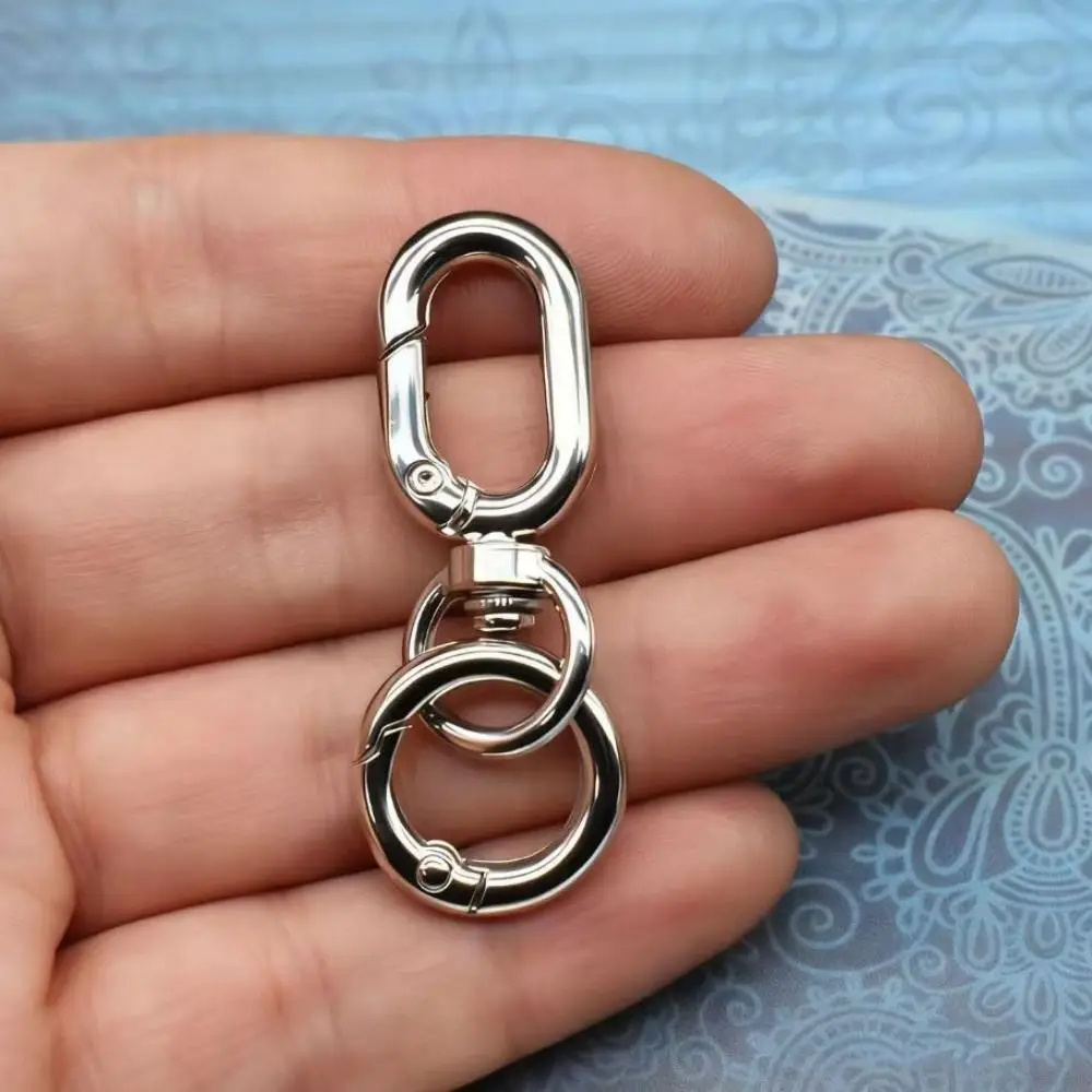 2pcs New Metal Double Opening Swivel Clasp Clips with Key Ring 3 Colors Key Chain Clip Zinc alloy DIY Lanyard