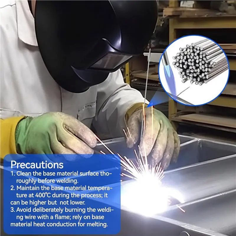 AB42-Aluminum Brazing Rods, 100PCS Low Melt Aluminum, Aluminum Repair Rods For All Position Welding, Aluminum Soldering Wire