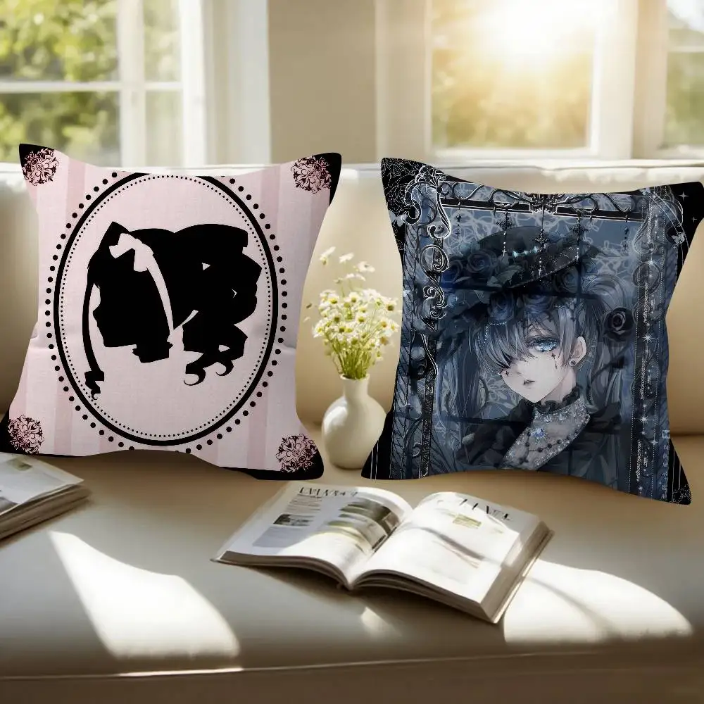 Anime B-Black B-Butler Cushion  Pillow Cushion Cover Pillowcase Living Room Sofa Home Decor Customized - view 2