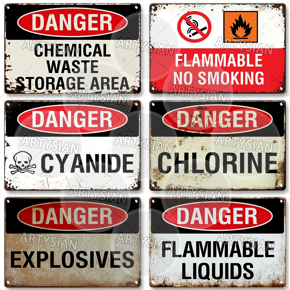 Biological Hazchem Metal Sign LPG Petrol Diesel AVGAS Chemical Oil Ethanol Safety Warining Plaque Pesticide Emergency Spill Kit