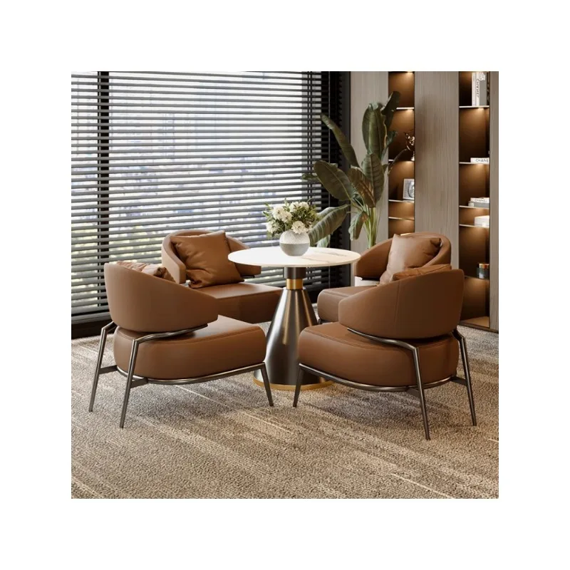 Light luxury negotiation table and chair combination Sales office Business negotiation  Cafe Reception lounge Sofa chair