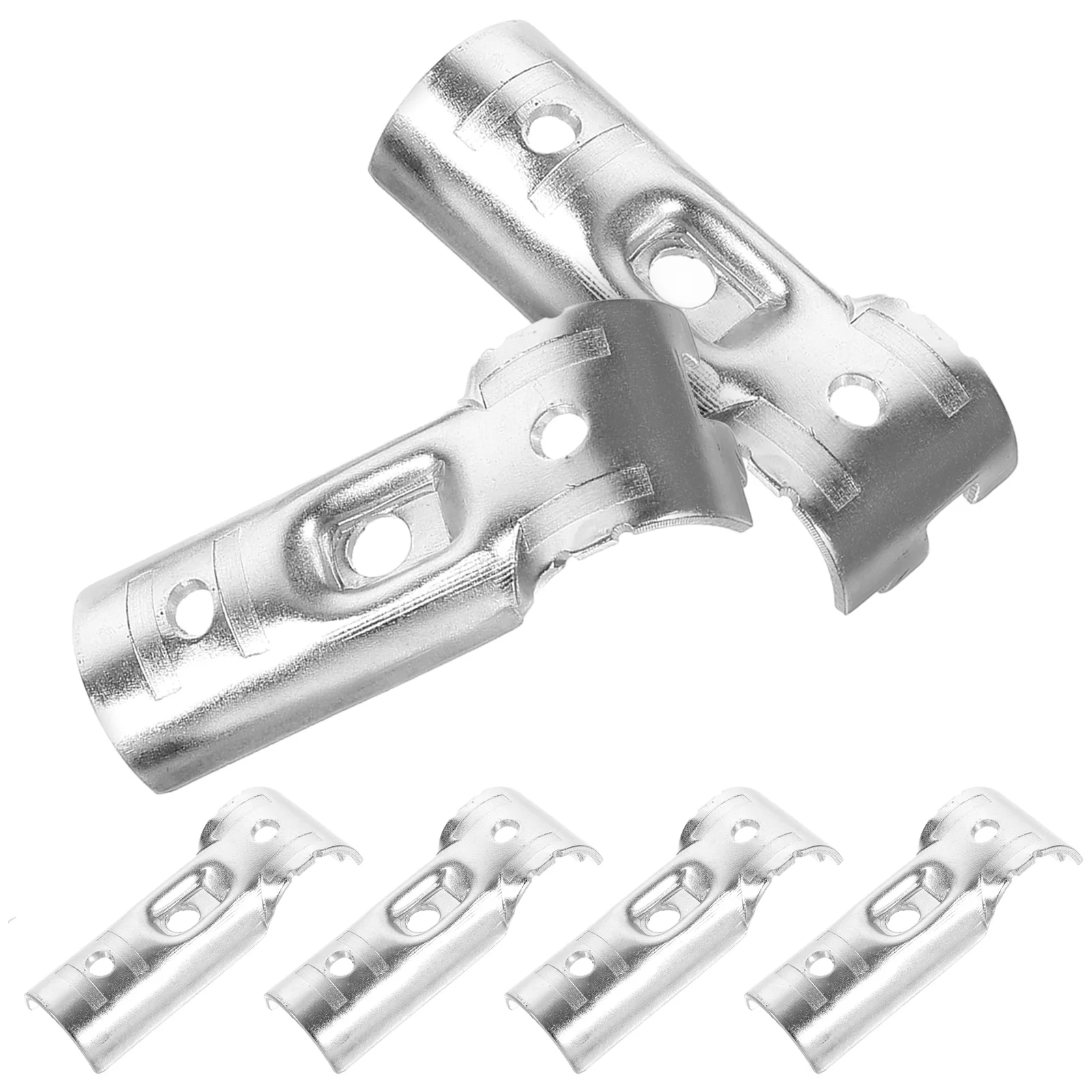 

6pcs Round Pipe Joint Clamp Carbon Steel Fence Parts Non Welded Easy Install Secure Connection Versatile Pipe Fittings Tube