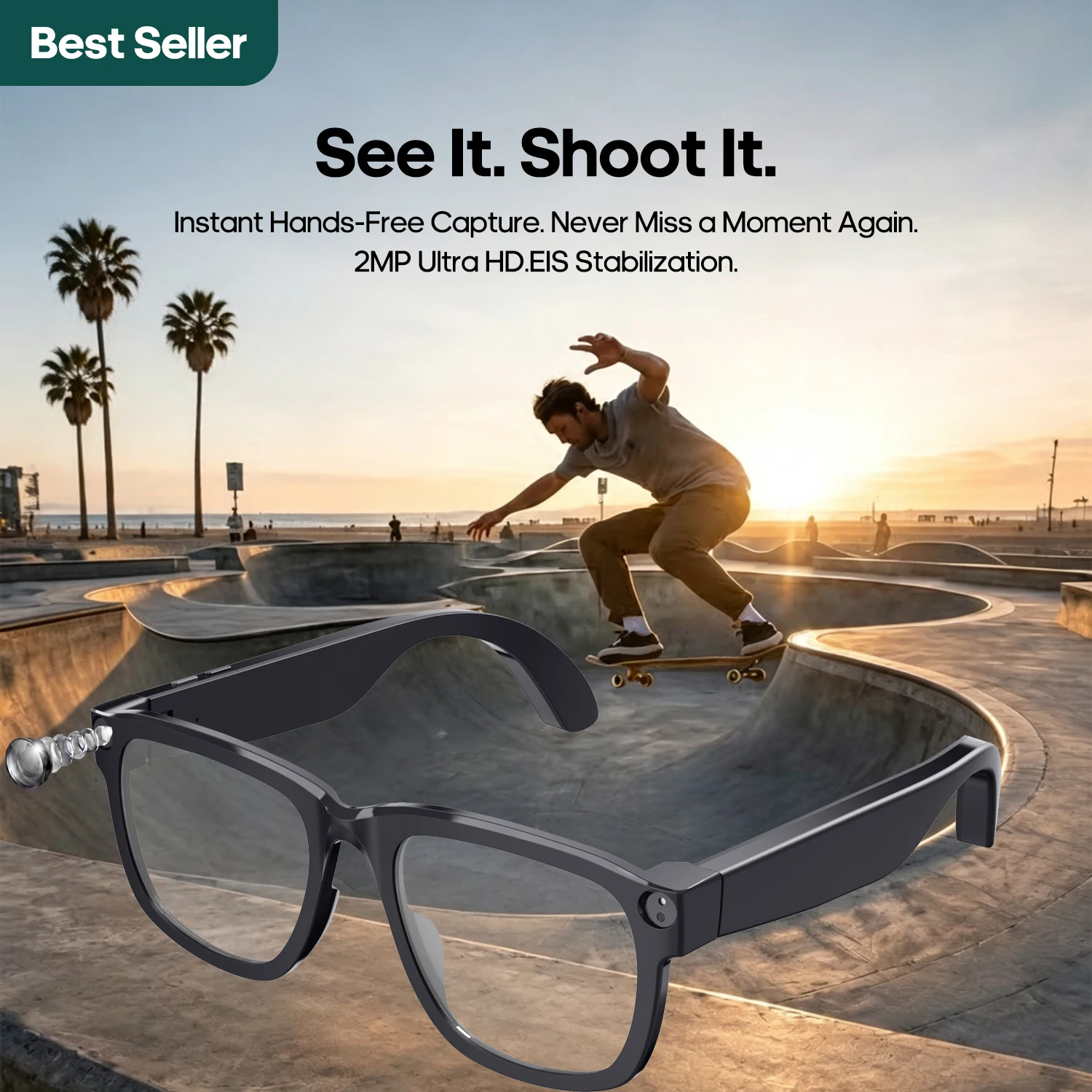 New 1690D Camera AI Glasses Men Color-Changing Smart Translation Glasses Photo Video Recording Waterproof Call Smart Sunglasses