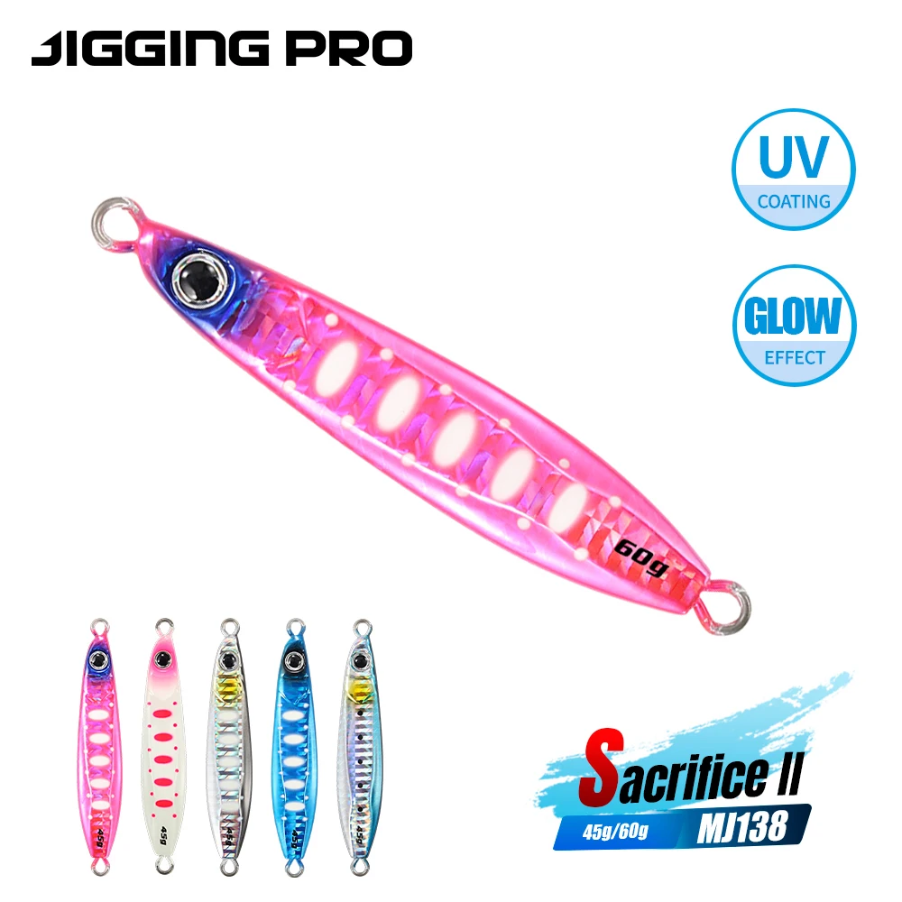 JIGGING PRO Slow Pitch Jig Sacrifice II 45g 60g Weitwurf-Angelköder Ultra Slow Retrieve Jigging-Köder