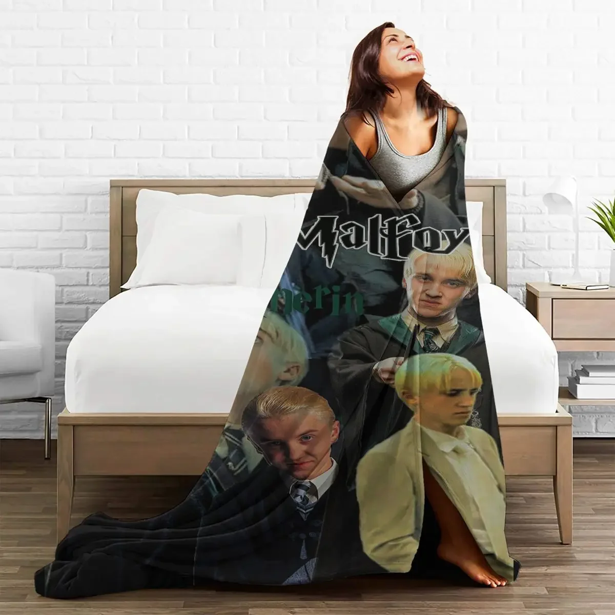 Tom Felton Actor Draco Malfoy Blankets Fleece Textile Decor Cartoon Plaid Portable Soft Throw Blanket for Sofa Bedroom Quilt