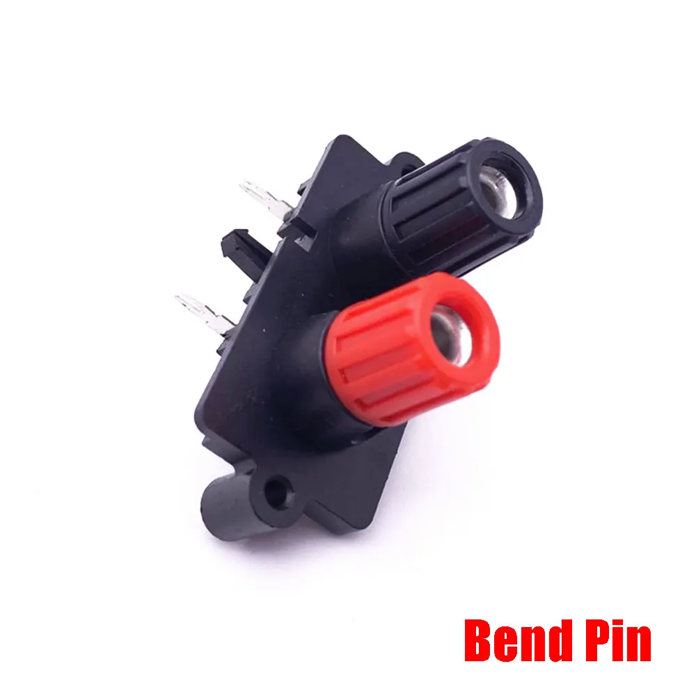 1Pcs 2Position 4mm Banana Socket External Audio Jack Speaker Amplifier Screw Post Terminal Block Connector Straight/Bend Pin