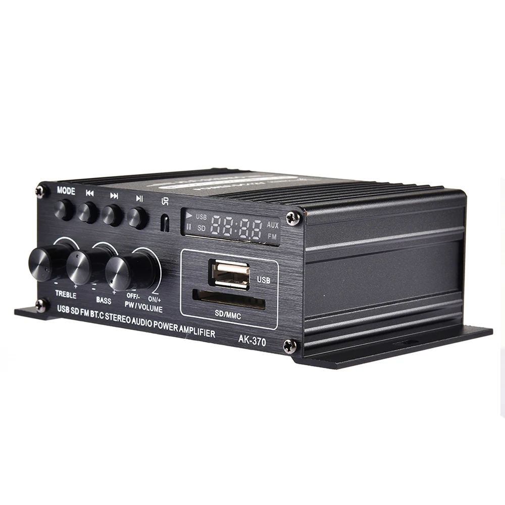 Sound Amplifier Channel HiFi Audio Power-amplifier Car Stereo Music Receiver FM MP3 Power-Amplifier DC12V AK370 AK170 for Car