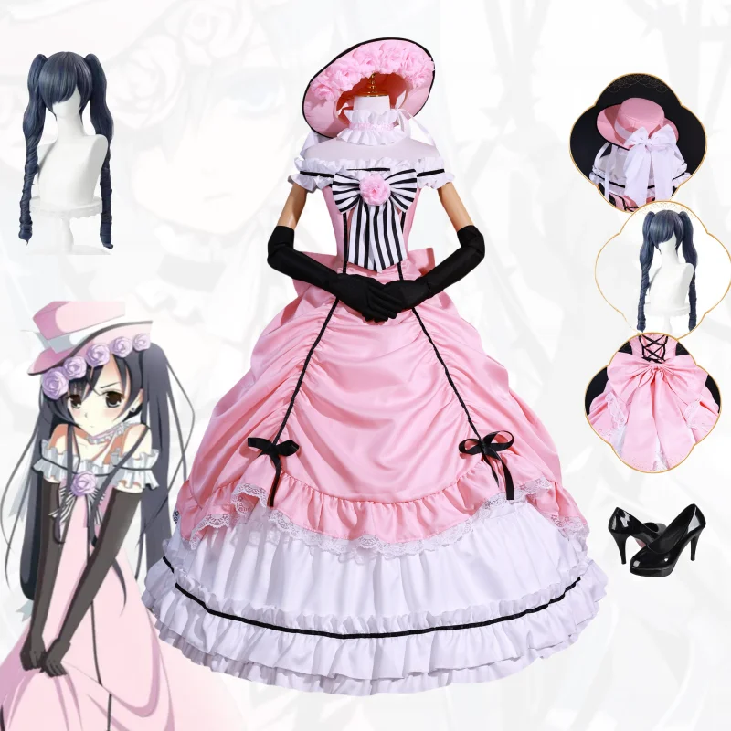 Black Butler Ciel Phantomhive Cosplay Costume, Robes Lolita, Vêtements Haut de Gamme, Perruque Trempée, Costume de ix